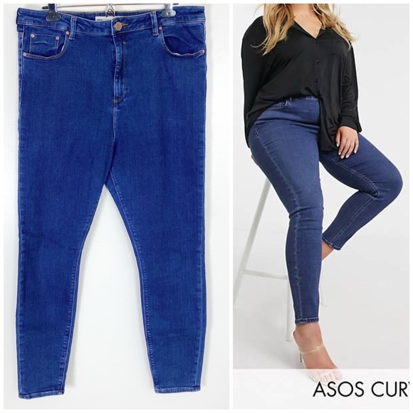 ASOS | Plus Size High Rise Skinny Jeans - Picture 1 of 6